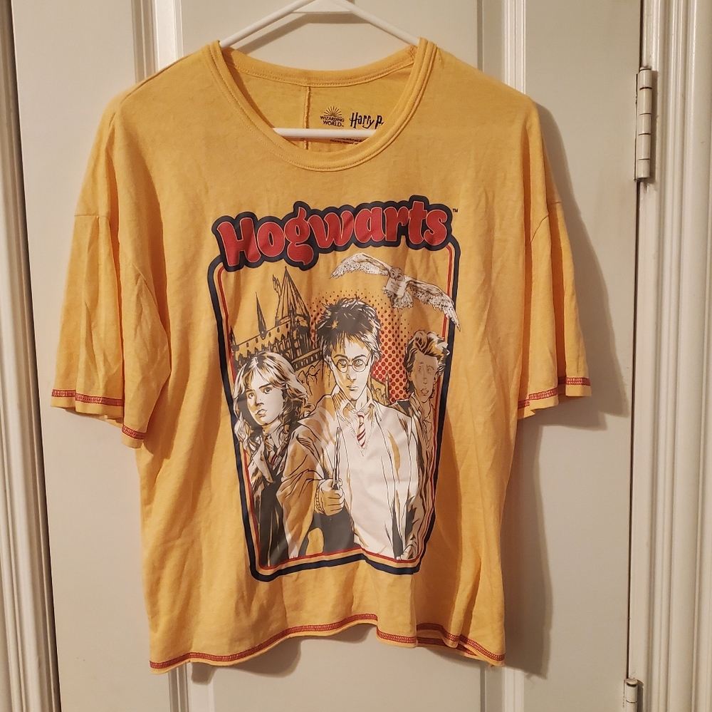 Harry Potter Hogwarts Yellow Short Sleeve T Shirt